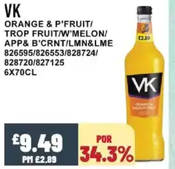Bestway VK Orange & p'fruit/ trop fruit/w'melon/ app& b'crnt/lmn&lme offer
