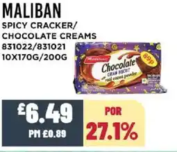 Bestway MALIBAN Spicy cracker/ chocolate creams offer