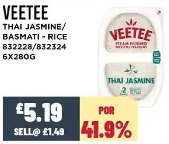 Bestway VEETEE Thai jasmine/ basmati rice offer