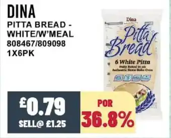 Bestway DINA Pitta bread - white/w'meal offer