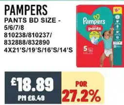 Bestway PAMPERS Pants bd size - 5/6/7/8 offer