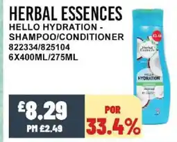Bestway HERBAL ESSENCES Hello hydration - shampoo/conditioner offer