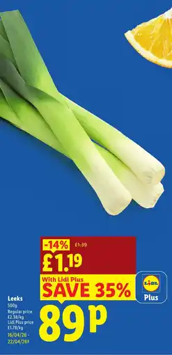 Lidl Leeks offer