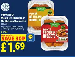 Lidl VEMONDO Meat Free Nuggets or No Chicken Drumstick offer