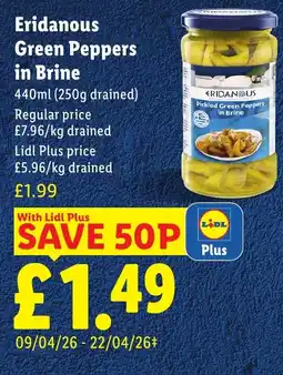 Lidl Eridanous Green Peppers in Brine offer