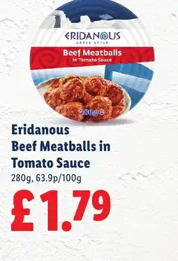 Lidl Eridanous Beef Meatballs in Tomato Sauce offer