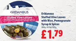 Lidl Eridanous Stuffed Vine Leaves with Rice, Pomegranate Syrup & Spices offer