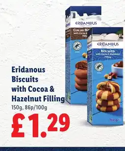 Lidl Eridanous Biscuits with Cocoa & Hazelnut Filling offer