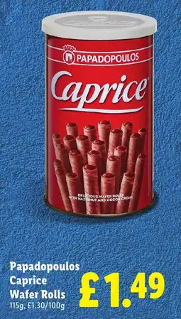 Lidl Papadopoulos Caprice Wafer Rolls offer