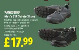 Lidl PARKSIDE Men's S1P Safety Shoes offer