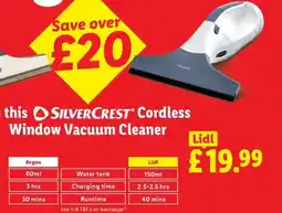Lidl SILVERCREST Cordless Window Vacuum Cleaner offer