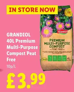 Lidl GRANDIOL Premium Multi-Purpose Compost Peat Free offer