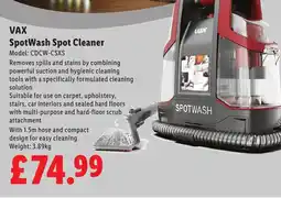 Lidl VAX SpotWash Spot Cleaner offer