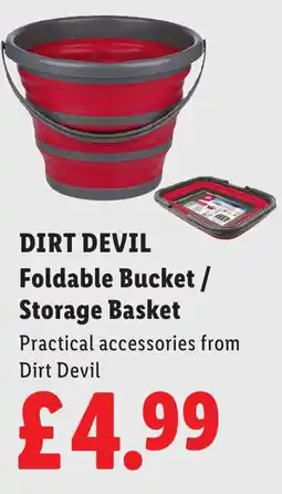 Lidl DIRT DEVIL Foldable Bucket/ Storage Basket offer