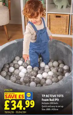 Lidl TP ACTIVE TOTS Foam Ball Pit offer