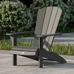 Costco Leisure Line Adirondack Faux Wood Garden Chair in Grey offer