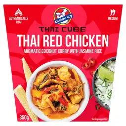 Iceland Kitchen Joy Thai Red Chicken Aromatic Coconut Curry with Jasmine Rice 350g offer