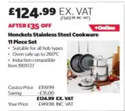 Costco Henckels Stainless Steel Cookware offer