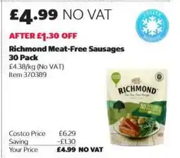 Costco Richmond Meat-Free Sausages 30 Pack offer