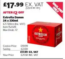 Costco Estrella Damm offer