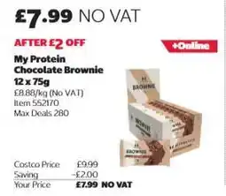 Costco My Protein Chocolate Brownie offer