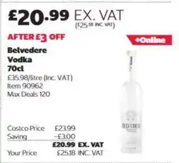 Costco Belvedere Vodka offer