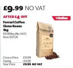 Costco Ferrari Coffee Siena Beans 1kg offer