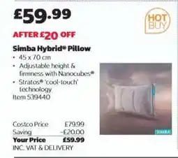 Costco Simba Hybrid Pillow offer