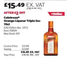 Costco Cointreau Orange Liqueur Triple Sec 70cl offer