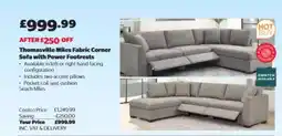 Costco Thomasville Miles Fabric Corner Sofa with Power Footrests offer