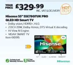 Costco Hisense 55'' 55E78QTUK PRO QLED HD Smart TV offer