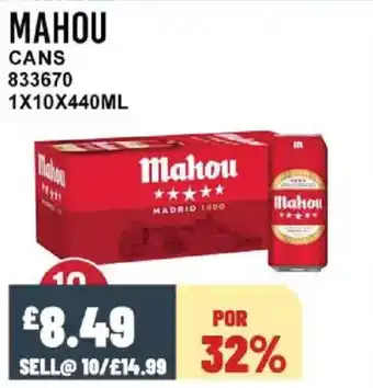 Bestway MAHOU Cans offer