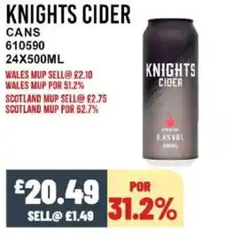 Bestway KNIGHTS CIDER Cans offer