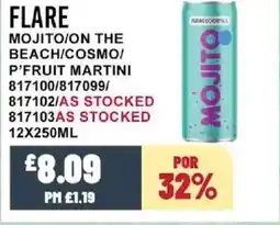 Bestway FLARE Mojito/on the beach/cosmo/ p'fruit martini offer