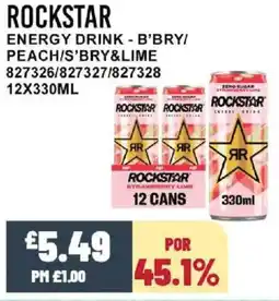 Bestway ROCKSTAR Energy drink - b'bry/ peach/s'bry&lime offer