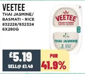 Bestway VEETEE Thai jasmine/ basmati - rice offer