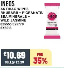 Bestway INEOS Antibac wipes rhubarb + p'granate/ sea minerals + wild jasmine offer