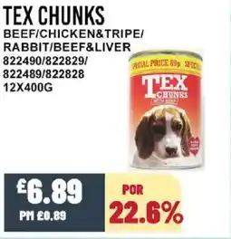 Bestway TEX CHUNKS Beef/chicken&tripe/ rabbit/beef&liver offer