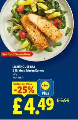 Lidl LIGHTHOUSE BAY 2 Skinless Salmon Darnes offer