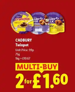 Lidl CADBURY Twinpot offer