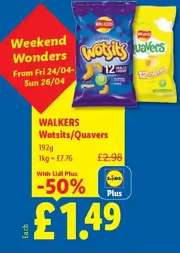 Lidl WALKERS Wotsits/Quavers offer