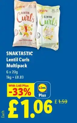 Lidl SNAKTASTIC Lentil Curls Multipack offer