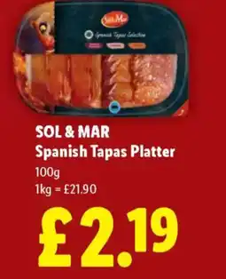 Lidl SOL & MAR Spanish Tapas Platter offer