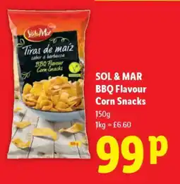 Lidl SOL & MAR BBQ Flavour Corn Snacks offer