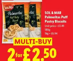 Lidl SOL & MAR Palmeritas Puff Pastry Biscuits offer