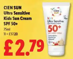 Lidl CIEN SUN Kids Sun Cream SPF 50+ offer