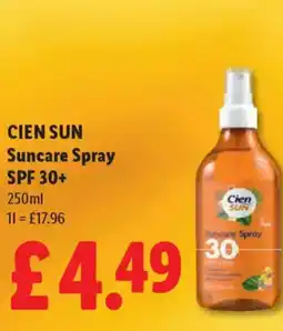 Lidl CIEN SUN Suncare Spray SPF 30+ offer