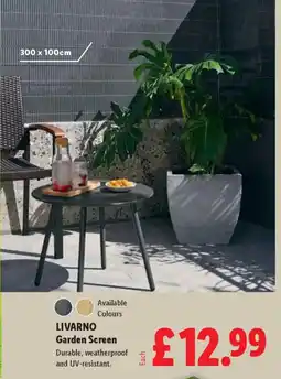 Lidl LIVARNO Garden Screen offer