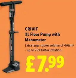 Lidl CRIVIT XL Floor Pump with Manometer offer