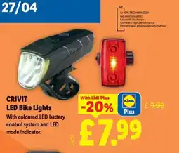 Lidl CRIVIT LED Bike Lights offer